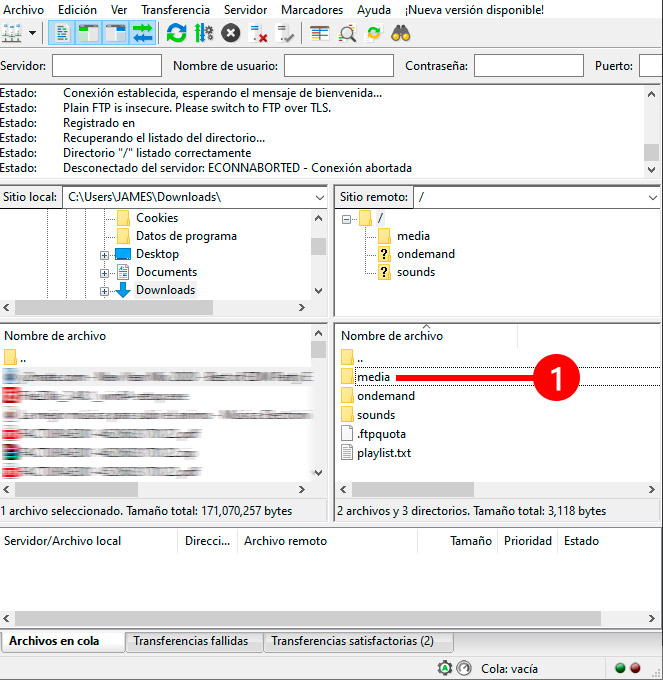 Configurar FTP FileZilla para subir música al AutoDJ en Centova